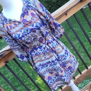 Tucker tunic. 100%silk. Beautiful boho design. Petite, but adjustable.